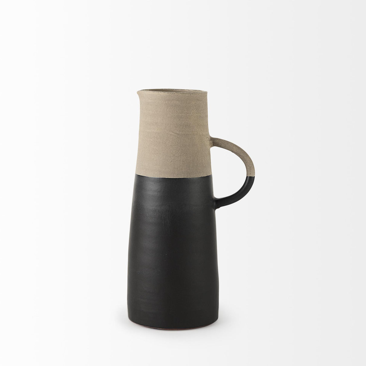Mercana Garand Medium 15H Two-Toned Black/Natural Ceramic Jug
