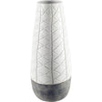 Mercana Harrier II Large Gray Ceramic Dark Base White Vase