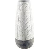Mercana Harrier II Large Gray Ceramic Dark Base White Vase