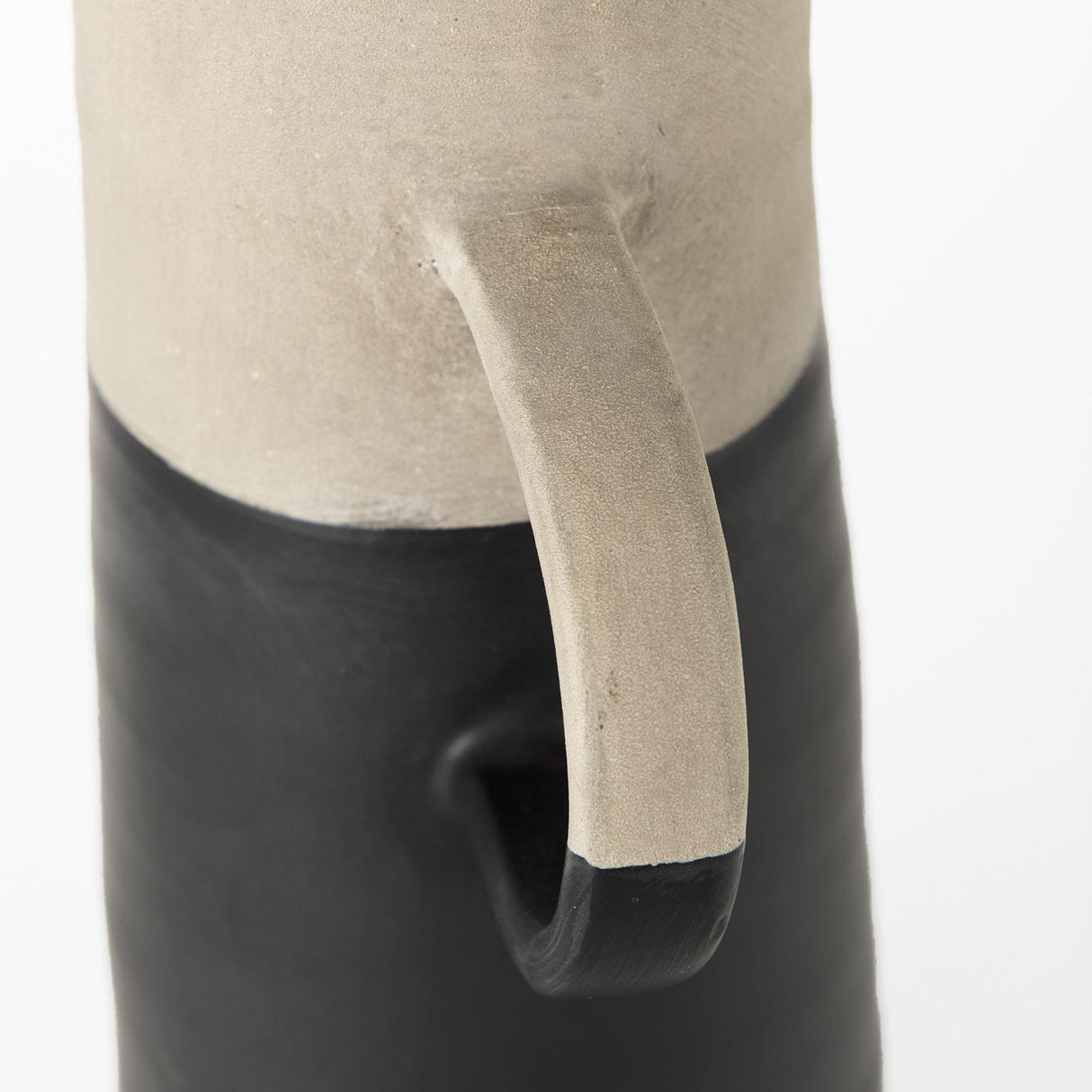 Mercana Garand Large 18.8H Two-Toned Black/Natural Ceramic Jug