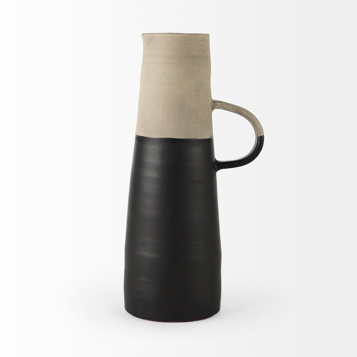 Mercana Garand Large 18.8H Two-Toned Black/Natural Ceramic Jug