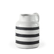 Mercana Harmon I Small White w/ Charcoal Stripes Ceramic Jug