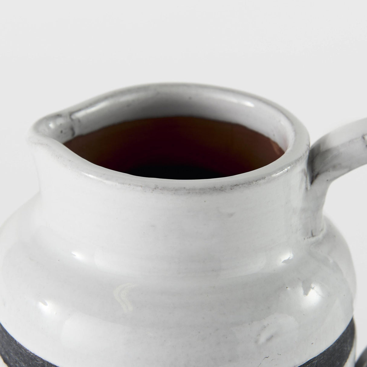 Mercana Harmon I Small White w/ Charcoal Stripes Ceramic Jug