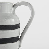 Mercana Harmon I Small White w/ Charcoal Stripes Ceramic Jug