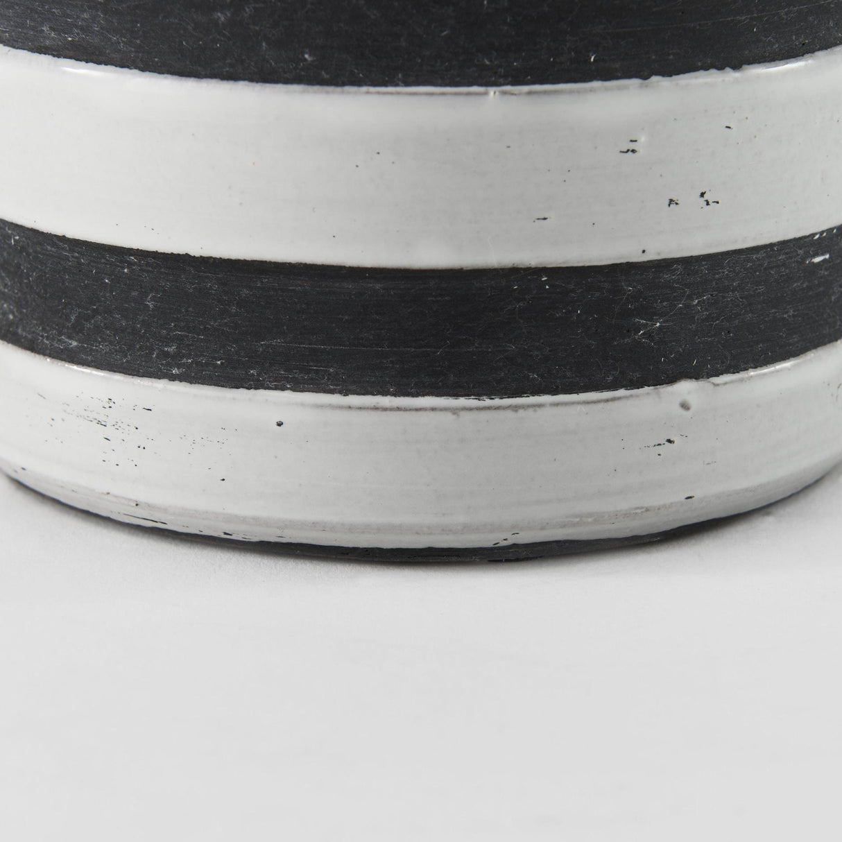 Mercana Harmon I Small White w/ Charcoal Stripes Ceramic Jug