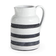 Mercana Harmon II Large White w/ Charcoal Stripes Ceramic Jug