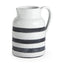 Mercana Harmon II Large White w/ Charcoal Stripes Ceramic Jug
