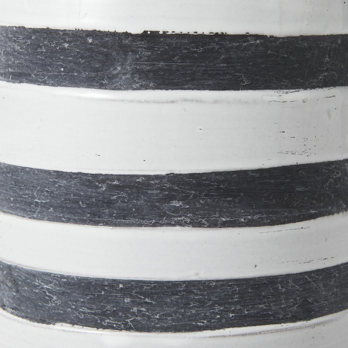 Mercana Harmon II Large White w/ Charcoal Stripes Ceramic Jug