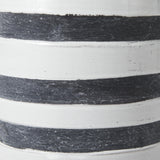 Mercana Harmon II Large White w/ Charcoal Stripes Ceramic Jug
