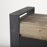 Mercana Carga 48L x 12W Black Metal Frame Brown Wooden Top Console Table W/Storage