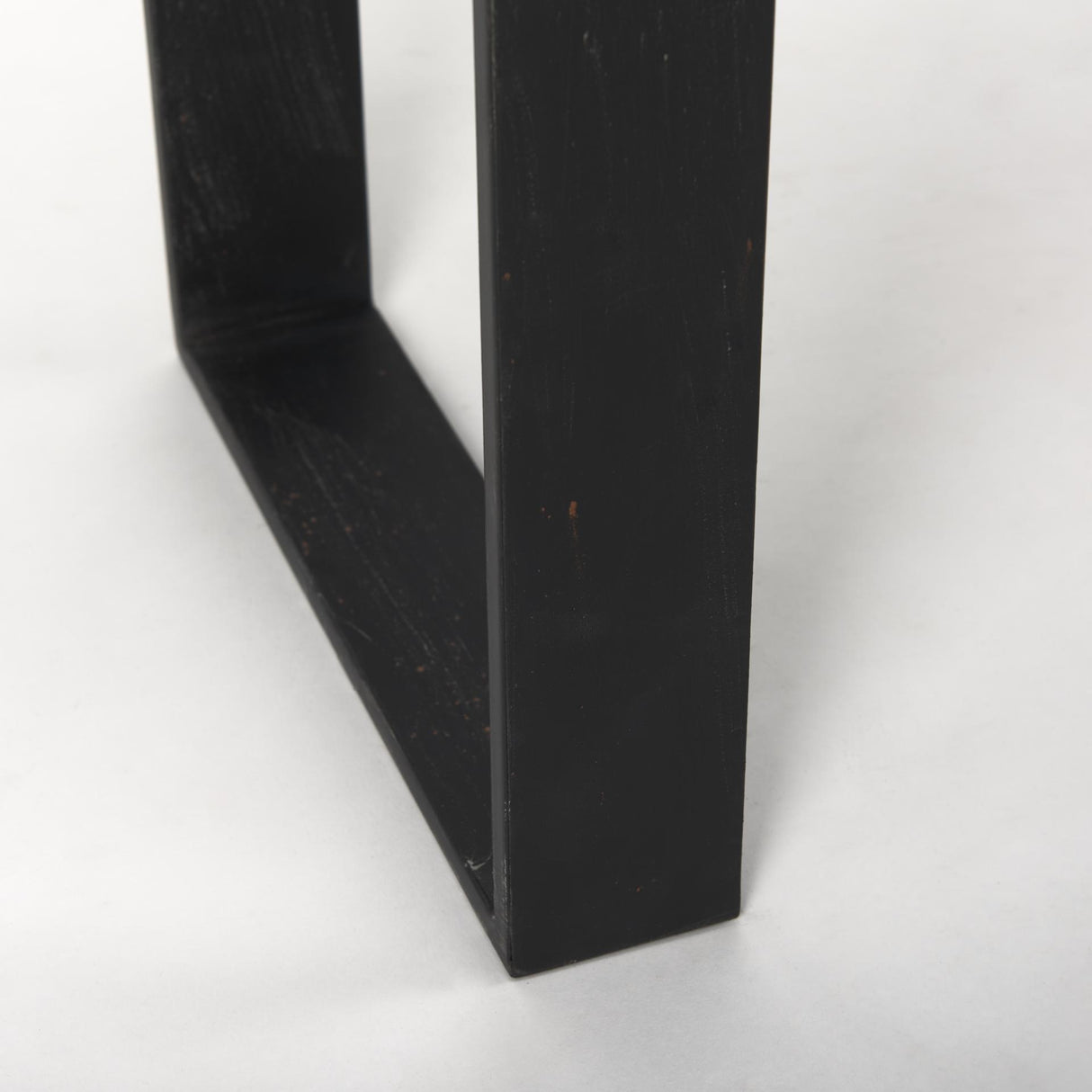 Mercana Carga 48L x 12W Black Metal Frame Brown Wooden Top Console Table W/Storage