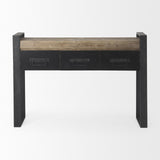 Mercana Carga 48L x 12W Black Metal Frame Brown Wooden Top Console Table W/Storage