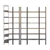 Mercana Taunton I 80L x 10.5W x 90H Brown Wood and Black Iron Six Shelving Unit