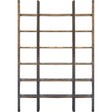 Mercana Taunton I 80L x 10.5W x 90H Brown Wood and Black Iron Six Shelving Unit