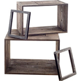 Mercana Simul Brown Wood 2 Shelves Modular Shelving Unit