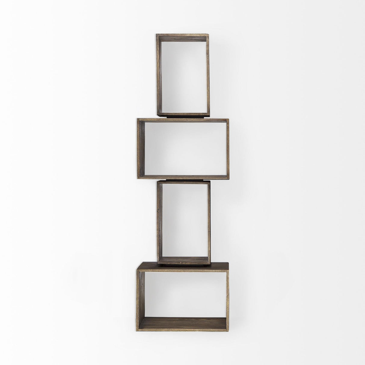 Mercana Simul Brown Wood 2 Shelves Modular Shelving Unit