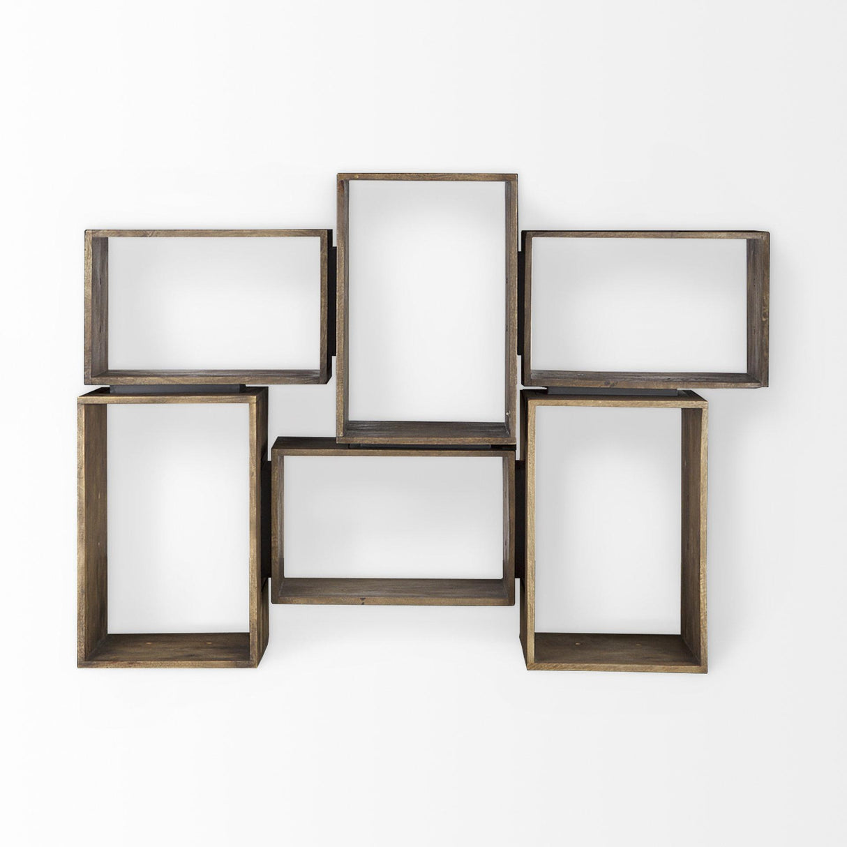 Mercana Simul Brown Wood 2 Shelves Modular Shelving Unit