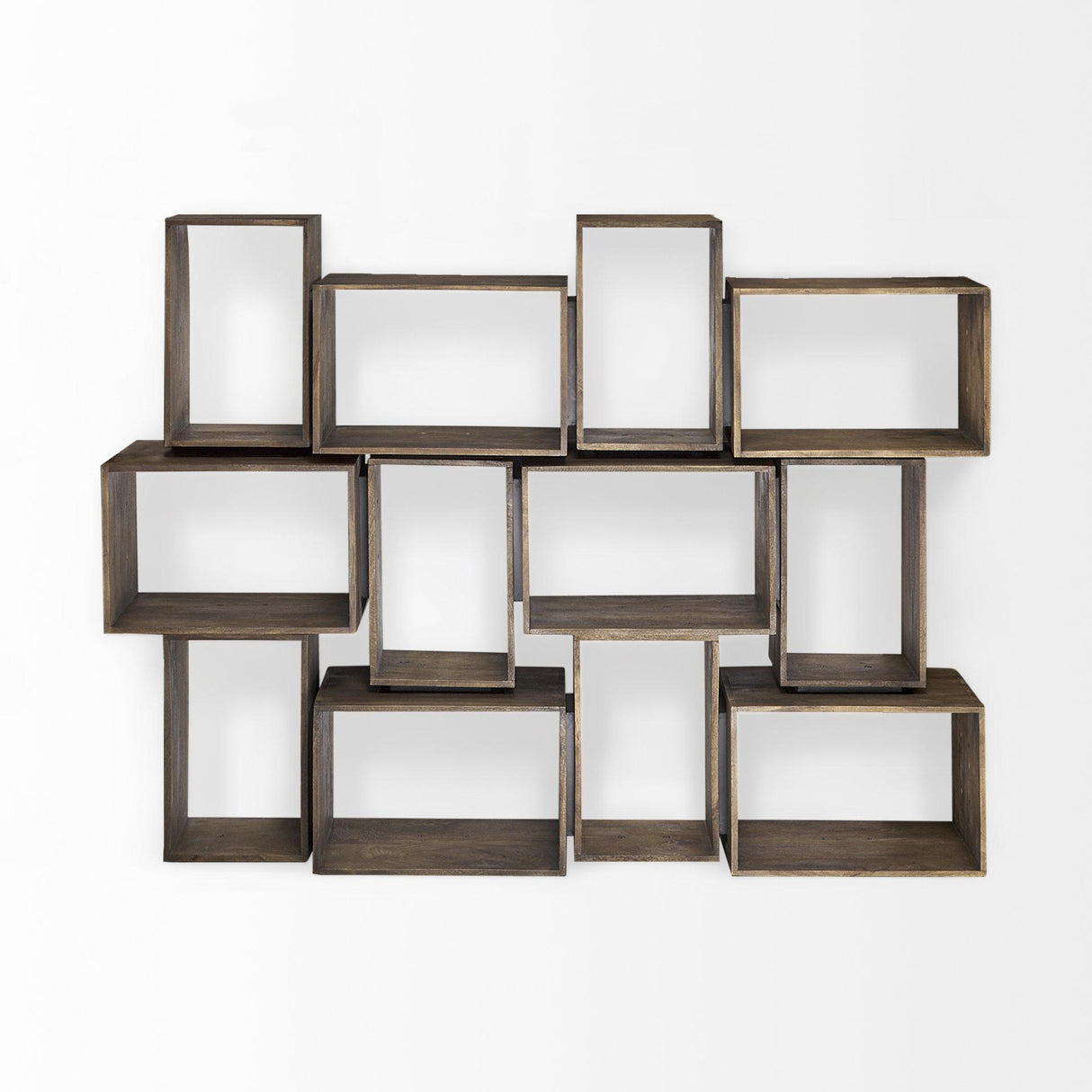 Mercana Simul Brown Wood 2 Shelves Modular Shelving Unit
