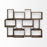 Mercana Simul Brown Wood 2 Shelves Modular Shelving Unit