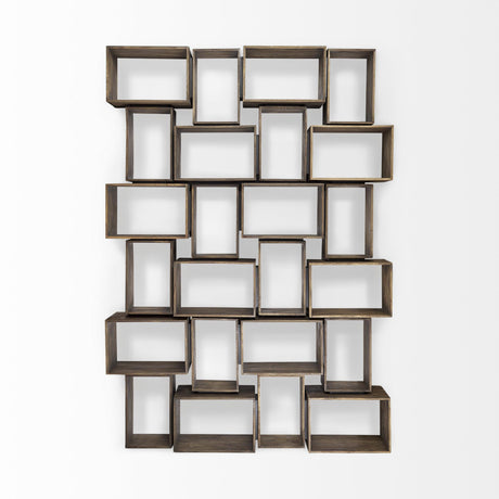 Mercana Simul Brown Wood 2 Shelves Modular Shelving Unit