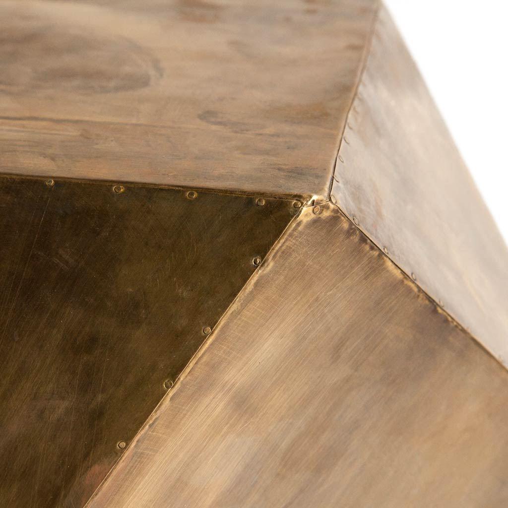 Mercana Exagoni 26" x 18.5" Hexagonal Brass Plated Hexagonal End/Side Table
