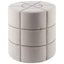 Mercana Beacon 20.5"H Cream Fabric w/ Metal Tacks Round Ottoman