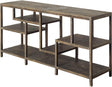 Mercana Wright I 16L x 66W Brown Wood Multi-Level Shelf Console Table