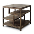 Mercana Wright II 22" x 21.9" Square Top Medium Brown Wooden Multi-Shelf End/Side Table