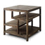 Mercana Wright II 22" x 21.9" Square Top Medium Brown Wooden Multi-Shelf End/Side Table