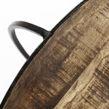 Mercana Clapp I Set of 2 (41" & 38") Round Brown Wood Top Black Iron Base Nesting Coffee Tables