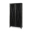 Mercana Poppy II 73.8" H Black Metal With Glass Door Display Cabinet