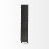 Mercana Poppy II 73.8" H Black Metal With Glass Door Display Cabinet