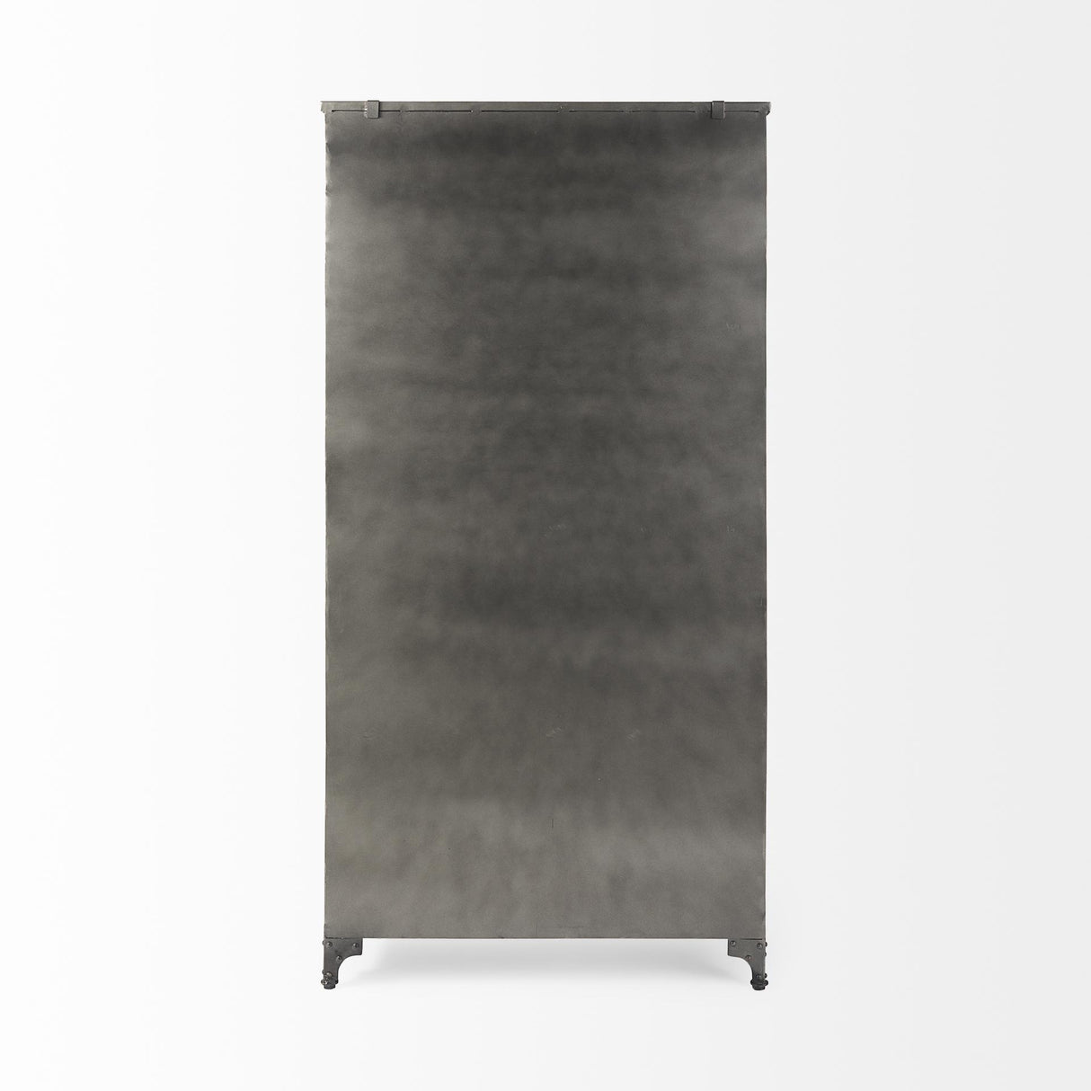 Mercana Poppy II 73.8" H Black Metal With Glass Door Display Cabinet