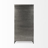 Mercana Poppy II 73.8" H Black Metal With Glass Door Display Cabinet