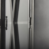 Mercana Poppy II 73.8" H Black Metal With Glass Door Display Cabinet