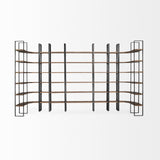 Mercana Taunton II 80L x 10.5W x 90H Dark Brown Wood And Black Iron Six Shelving Unit