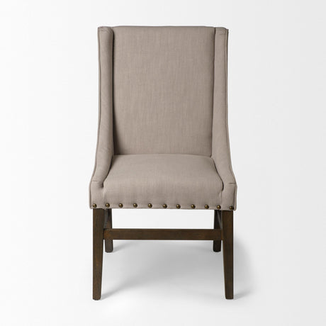 Mercana Kensington I Beige Fabric and Solid Wood Dining Chair
