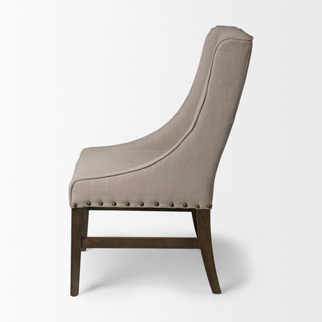 Mercana Kensington I Beige Fabric and Solid Wood Dining Chair