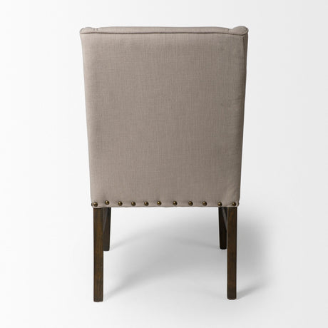 Mercana Kensington I Beige Fabric and Solid Wood Dining Chair