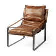 Mercana Hornet I 27.0L x 35.0W x 36.0H Brown Leather Unibody Seat w/ Black Metal Frame Accent Chair