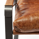 Mercana Hornet I 27.0L x 35.0W x 36.0H Brown Leather Unibody Seat w/ Black Metal Frame Accent Chair