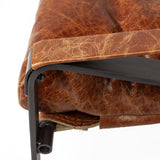 Mercana Hornet I 27.0L x 35.0W x 36.0H Brown Leather Unibody Seat w/ Black Metal Frame Accent Chair