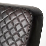 Mercana Horace I Black Leather Diamond Pattern w/Gold Iron Frame Accent Chair