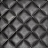 Mercana Horace I Black Leather Diamond Pattern w/Gold Iron Frame Accent Chair