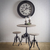 Mercana Emslie I 19"-25" Brown Wood Seat Black Metal Frame Stool