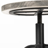 Mercana Emslie I 19"-25" Brown Wood Seat Black Metal Frame Stool