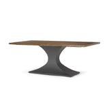 Mercana Maxton II 79x39 Rectangular Brown Solid Wood Top Dark Gunmetal Base Dining Table