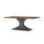 Mercana Maxton II 79x39 Rectangular Brown Solid Wood Top Dark Gunmetal Base Dining Table