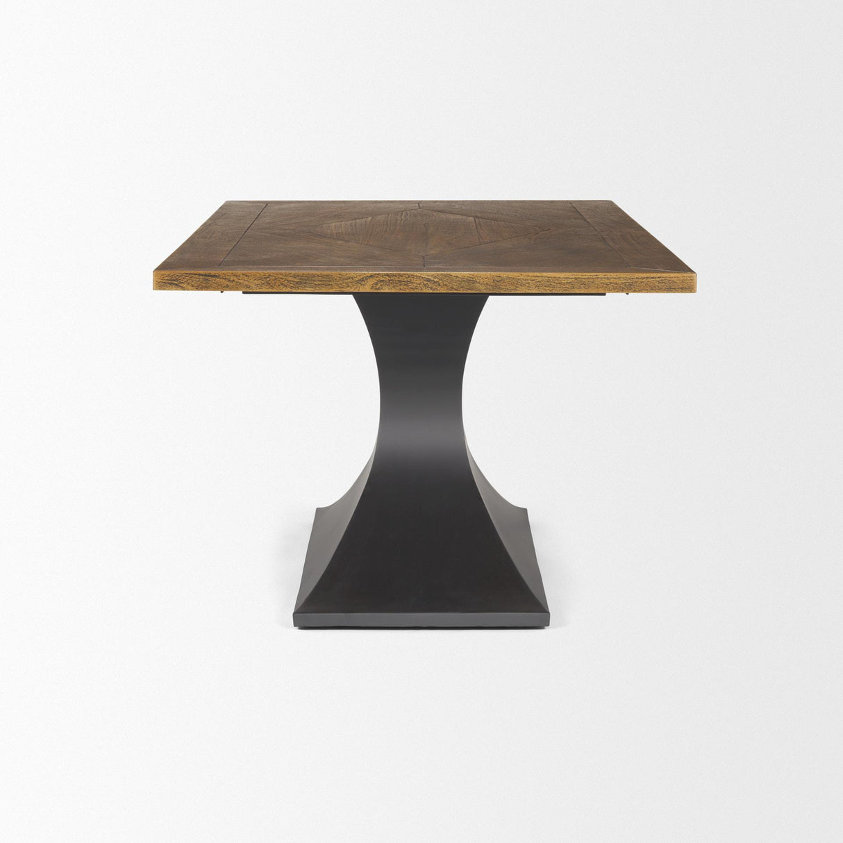 Mercana Maxton II 79x39 Rectangular Brown Solid Wood Top Dark Gunmetal Base Dining Table