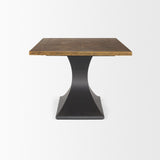 Mercana Maxton II 79x39 Rectangular Brown Solid Wood Top Dark Gunmetal Base Dining Table